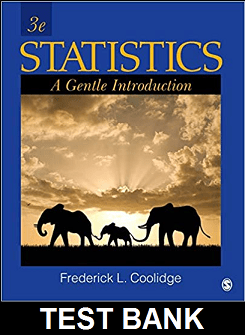Statistics A Gentle Introduction 3rd Edition By Coolidge - Test Bank