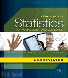 Statistics for Management And Economics 9th Edition by Gerald Keller - Test Bank