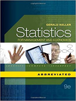 Statistics for Management And Economics 9th Edition by Gerald Keller - Test Bank