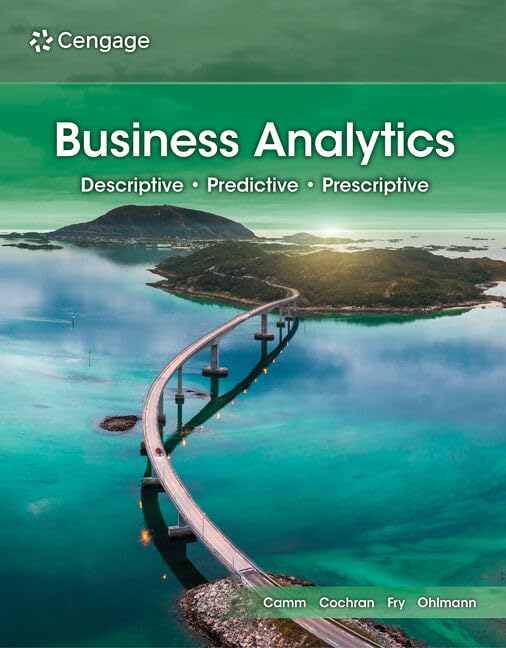 Test Bank For Business Analytics 5th Edition Jeffrey D. Camm