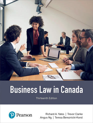 Test Bank For Business Law in Canada 13th Edition Richard A. Yates