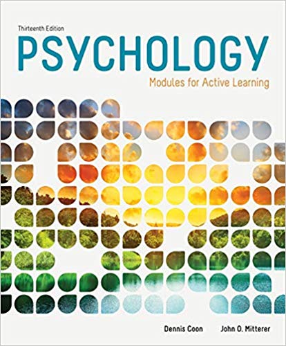 Psychology Modules for Active Learning 13th Edition by Dennis Coon - Test Bank