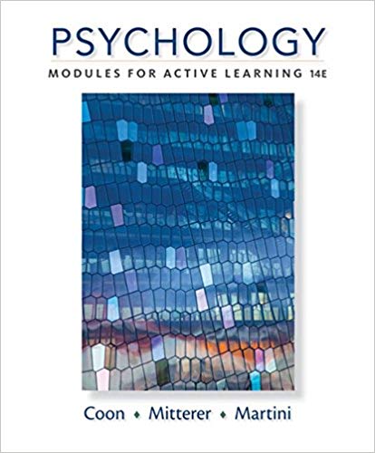 Psychology Modules for Active Learning 14th Edition by Dennis Coon - Test Bank