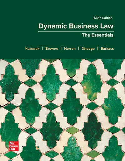 Test Bank For Dynamic Business Law The Essentials 6th Edition