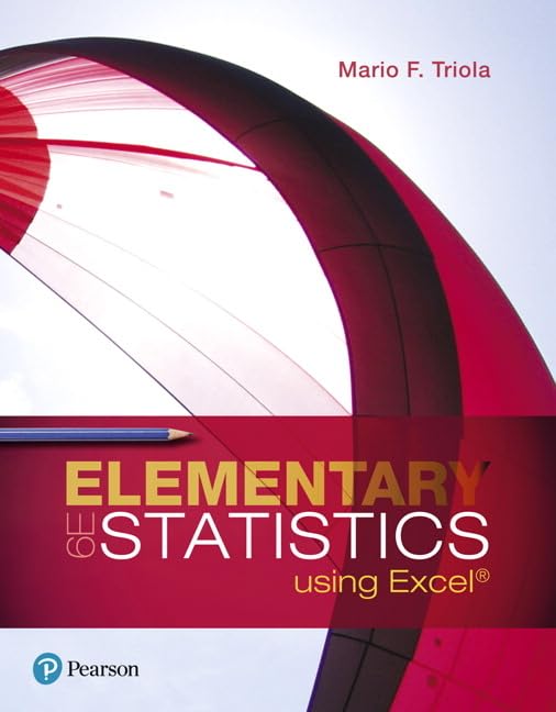 Test Bank For Elementary Statistics Using Excel 6th Edition